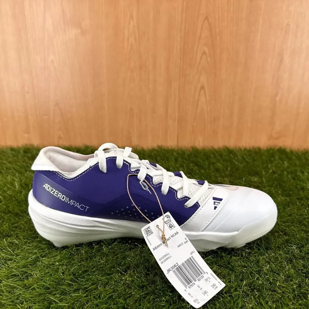 adidas Adizero Impact NCAA Purple White Baseball Cleats JR3062 Men's Size 6.5